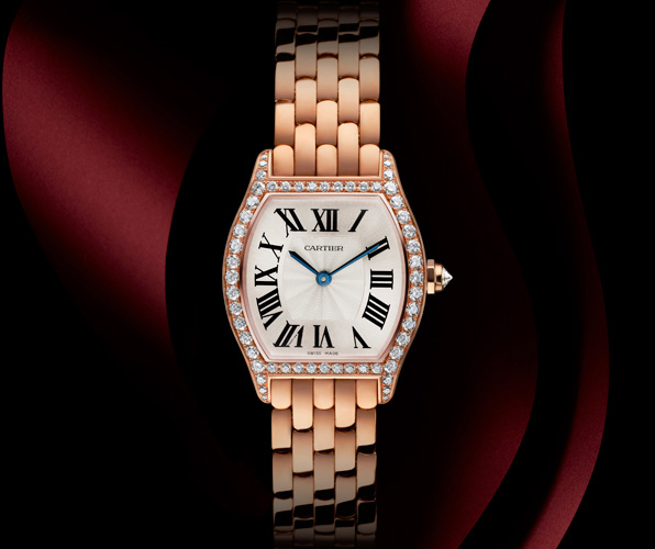 Cartier Tortue Señoras Oro Rosa Replica Reloj Pequeño